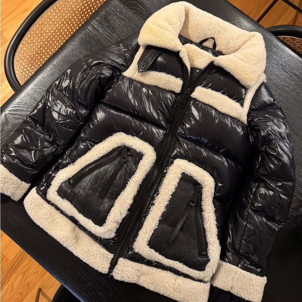 SAM Sadie Shearling Trimmed Puffer Coat
